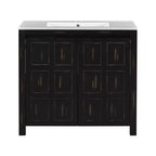 Tocador de baño de 72 pulgadas con tocadores dobles, mueble lavabo de baño con puertas de cierre suave y estante ajustable, Espresso