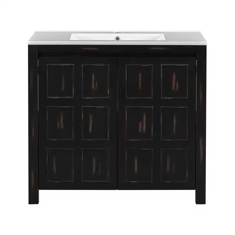 Tocador de baño de 72 pulgadas con tocadores dobles, mueble lavabo de baño con puertas de cierre suave y estante ajustable, Espresso