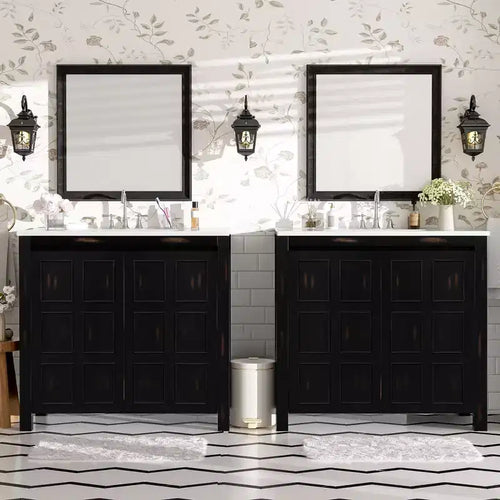 Tocador de baño de 72 pulgadas con tocadores dobles, mueble lavabo de baño con puertas de cierre suave y estante ajustable, Espresso