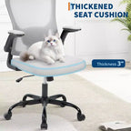 Sillón de oficina ergonómico premium de malla gris - Reposacabezas ajustable y respaldo reclinable, giro de 360° - Ruedas silenciosas, agradable para la piel y duradero