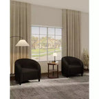 Sillón decorativo, sillones individuales acogedores de boucle, sillón club redondo cómodo, sillón moderno con cojín suave, para sala de estar, dormitorio, lectura