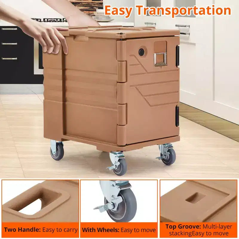 COZONY Calentador Portátil de Alimentos 82 QT, Ruedas de Carga de Doble Extremo de Calentamiento Eficiente para Reuniones Familiares Comedor