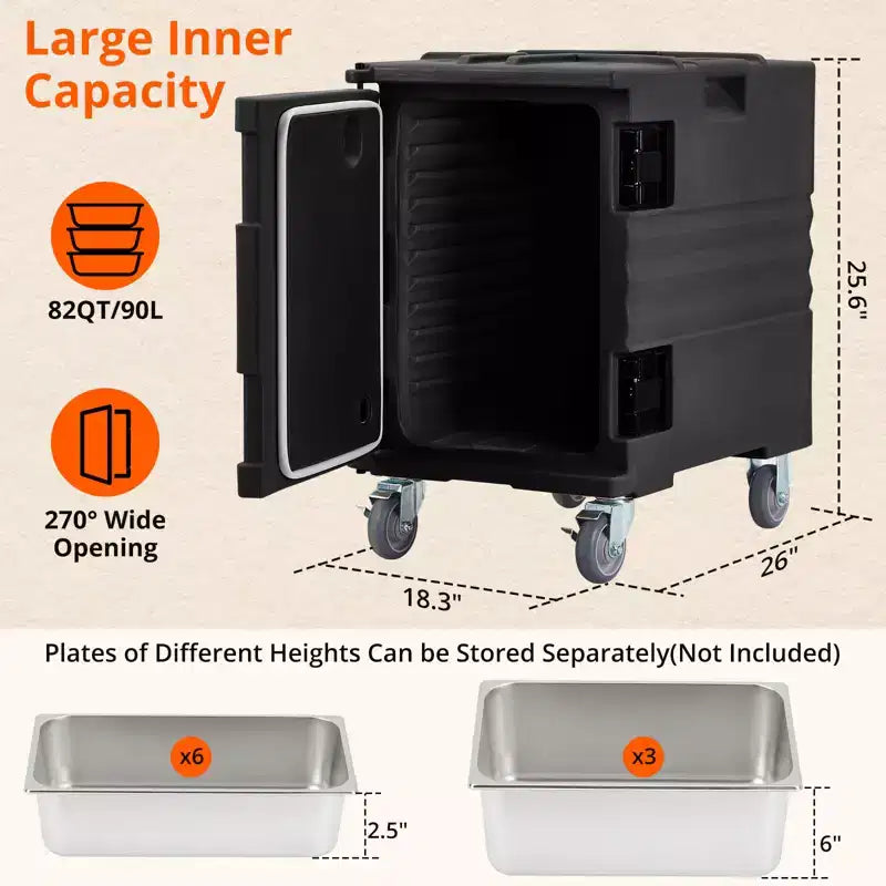 COZONY Calentador Portátil de Alimentos 82 QT, Ruedas de Carga de Doble Extremo de Calentamiento Eficiente para Reuniones Familiares Comedor