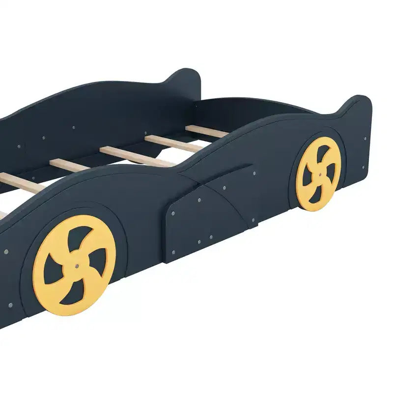 Cama plataforma GDFStudio Dean con forma de coche, ruedas y almacenamiento
