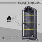 Armario de Cocina con Arco de 72 pulgadas, Vitrina de Vidrio de 4 Niveles con Luces LED de 20 Colores, Estantería Moderna para Sala de Estar