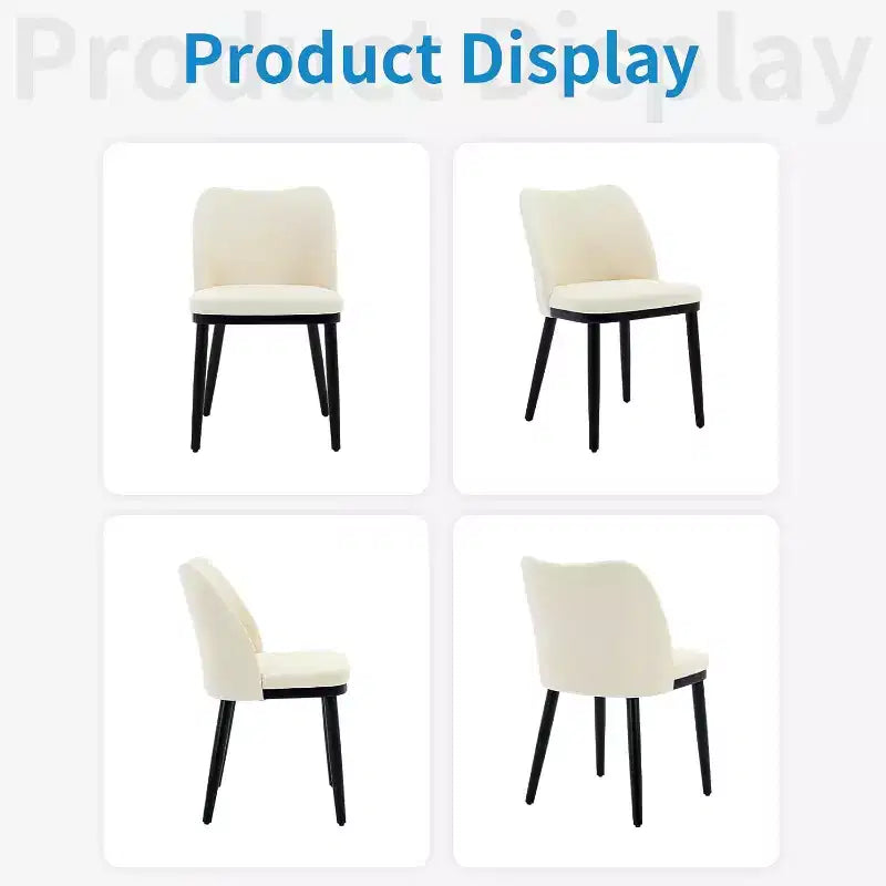 Juego de 2 sillas de comedor, sillas auxiliares de tela tapizada con asiento acolchado y patas de madera, sillas de comedor modernas para cocina, sala de estar