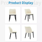 Juego de 2 sillas de comedor, sillas auxiliares de tela tapizada con asiento acolchado y patas de madera, sillas de comedor modernas para cocina, sala de estar