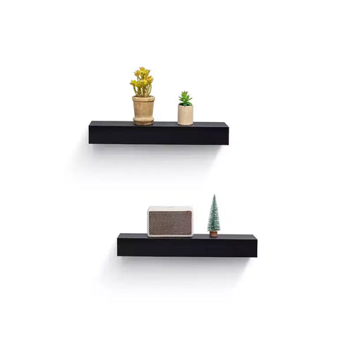18.11 Estante flotante negro C para pared con soporte invisible, perfecto para la decoración de baño/dormitorio/cocina o exhibición de libros/plantas, fácil de instalar.