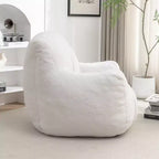Puf TUYOHW capitoné con espuma viscoelástica y relleno suave, sillón cómodo para la máxima relajación en la sala de estar, blanco