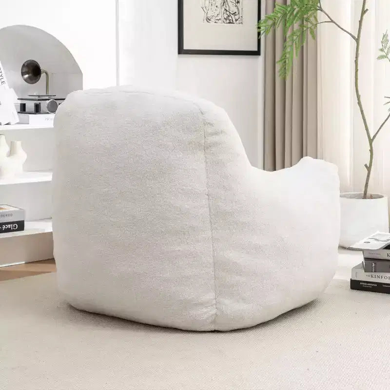 Puf TUYOHW capitoné con espuma viscoelástica y relleno suave, sillón cómodo para la máxima relajación en la sala de estar, blanco