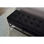 TUYOHW 58.6 Banco otomana de moda para pie de cama con almacenamiento, otomana de terciopelo de lujo, banco decorativo relleno de espuma suave con patas de hierro, capacidad de 227 kg