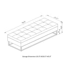 TUYOHW 58.6 Banco otomana de moda para pie de cama con almacenamiento, otomana de terciopelo de lujo, banco decorativo relleno de espuma suave con patas de hierro, capacidad de 227 kg