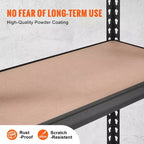 Estantería de almacenamiento de 30x12x60 pulgadas, 5 estantes ajustables con capacidad de 2000 lb, estantería metálica de alta resistencia para garaje, organizador utilitario, negra