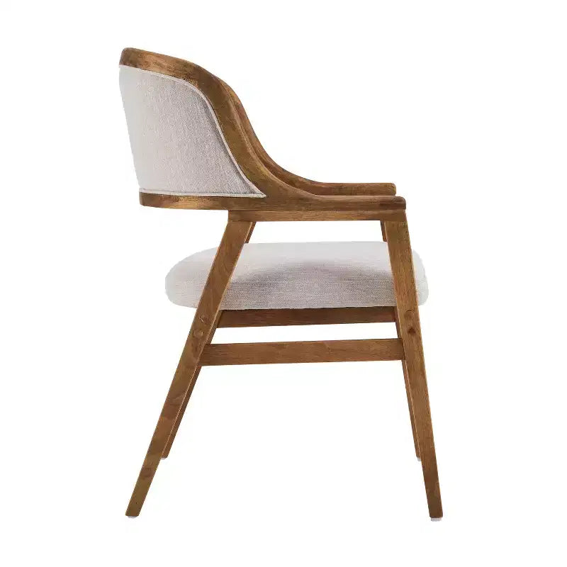 Christopher Knight Home Rosa, sillas de comedor tapizadas de madera de caucho de mediados de siglo (juego de 2)