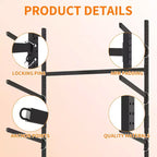 VIYET 80H Estante organizador para kayak independiente, soporte ajustable de alta resistencia con ruedas bloqueables, capacidad para 4 kayaks/canoas/SUP/tablas de surf (negro)