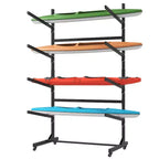 VIYET 80H Estante organizador para kayak independiente, soporte ajustable de alta resistencia con ruedas bloqueables, capacidad para 4 kayaks/canoas/SUP/tablas de surf (negro)