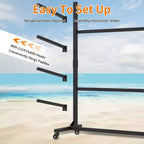 VIYET 80H Estante organizador para kayak independiente, soporte ajustable de alta resistencia con ruedas bloqueables, capacidad para 4 kayaks/canoas/SUP/tablas de surf (negro)