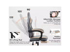 Silla Gamer MAYEERTY, Silla Ergonómica de Ordenador con Reposapiés y Soporte Lumbar de Masaje, Silla de Videojuegos Giratoria Ajustable en Altura Azul Beige