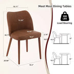 Silla de comedor de estilo moderno de mediados de siglo con respaldo alto y patas de madera, adecuada para comedor y sala de estar, juego de 2