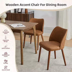 Silla de comedor de estilo moderno de mediados de siglo con respaldo alto y patas de madera, adecuada para comedor y sala de estar, juego de 2