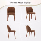 Silla de comedor de estilo moderno de mediados de siglo con respaldo alto y patas de madera, adecuada para comedor y sala de estar, juego de 2