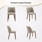 Silla de comedor de estilo moderno de mediados de siglo con respaldo alto y patas de madera, adecuada para comedor y sala de estar, juego de 2