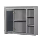 CASAINC 35 x 27.5 Espejo para baño con 6 estantes abiertos, gabinete de medicinas montado en la pared (sin tocador)