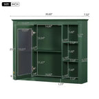 CASAINC 35 x 27.5 Espejo para baño con 6 estantes abiertos, gabinete de medicinas montado en la pared (sin tocador)