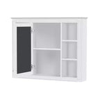 CASAINC 35 x 27.5 Espejo para baño con 6 estantes abiertos, gabinete de medicinas montado en la pared (sin tocador)