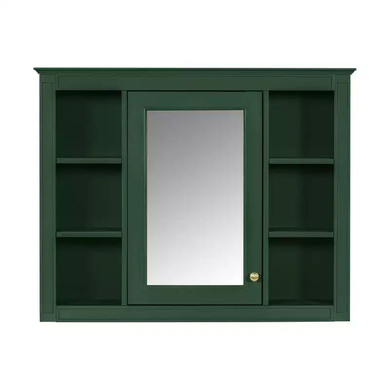 CASAINC 35 x 27.5 Espejo para baño con 6 estantes abiertos, gabinete de medicinas montado en la pared (sin tocador)