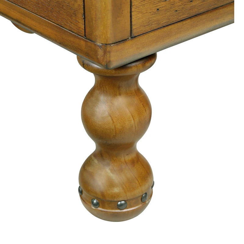Mesa Auxiliar de Madera Maciza con Cajón, Mesa Auxiliar Estrecha de 23.6 pulgadas para Espacios Pequeños