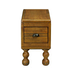 Mesa Auxiliar de Madera Maciza con Cajón, Mesa Auxiliar Estrecha de 23.6 pulgadas para Espacios Pequeños