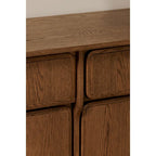 Aparador con cajones, marrón cálido - 78.5"An x 19.76"Prof x 32"Al