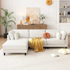Sofá modular seccional con otomana y almohadas