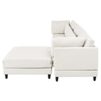 Sofá modular seccional con otomana y almohadas