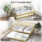 Sofá cama de metal tamaño individual con cama nido