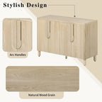 Mueble bufet de 4 puertas con estantes ajustables y tiradores en forma de arco