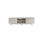 Mueble de TV moderno con armario de 2 puertas y 4 estantes abiertos