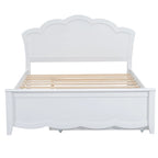 Cama de plataforma de madera tamaño matrimonial con cabecero y cama nido individual