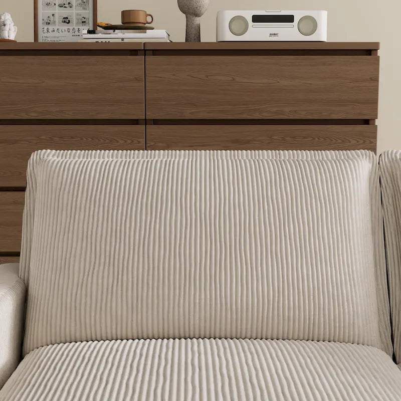 103 Sofá de 4 plazas Corduroy Modern Classic con asiento profundo y 4 cojines