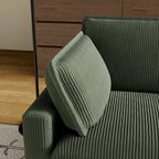 103 Sofá de 4 plazas Corduroy Modern Classic con asiento profundo y 4 cojines