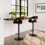 Taburete de bar ajustable Monaghan Bentwood negro - WyndenHall