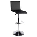 Winsome Spectrum High Back L Shaped Air Lift Adjustable Height Barstool Black/Metal: Faux Leather, Swivel, 200lb Capacity