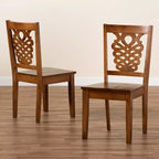 Juego de 2 sillas de comedor de madera Gervais en color marrón - Baxton Studio