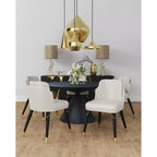 Silla de comedor de piel sintética Estelle crema - Manhattan Comfort: Tapizada, patas de madera, no requiere montaje