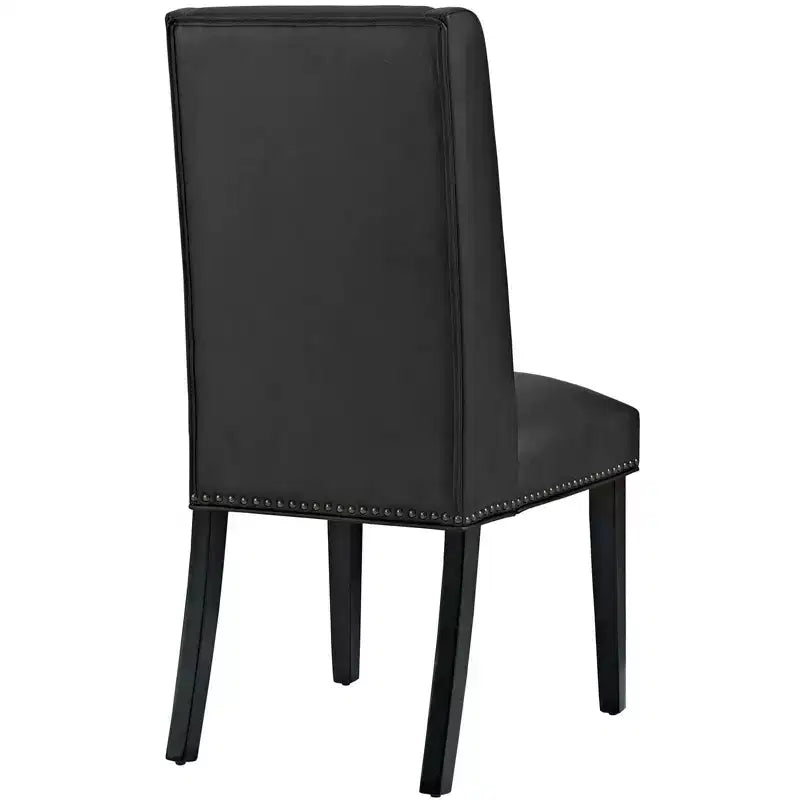 Silla de comedor de vinilo Baron negra - Modway
