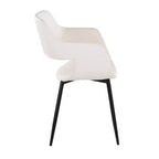 LumiSource Juego de 2 sillas de comedor Margarite, PU negro/metal blanco