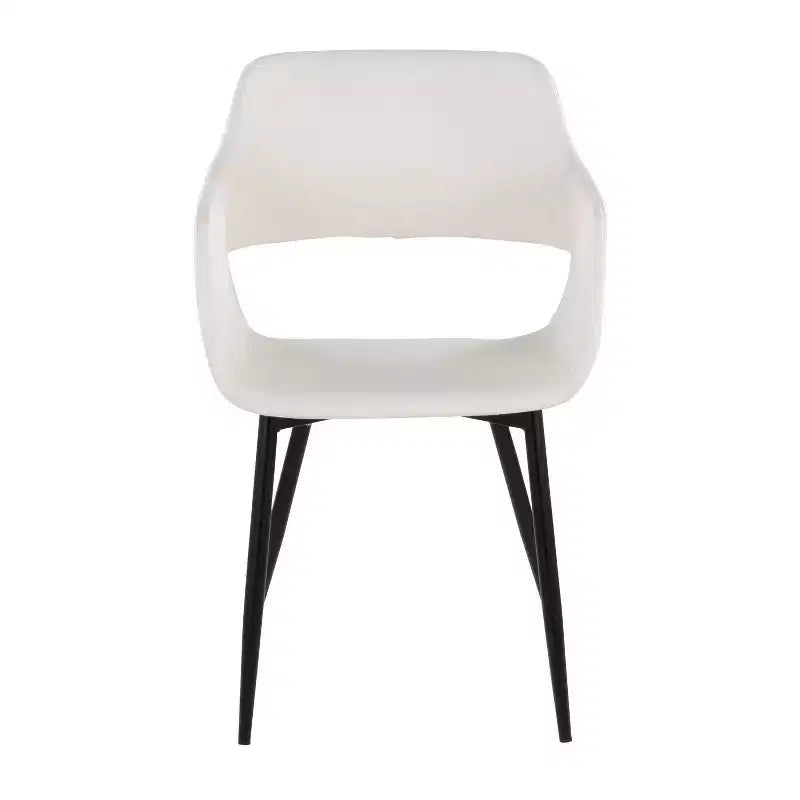 LumiSource Juego de 2 sillas de comedor Margarite, PU negro/metal blanco