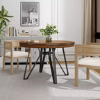 Christopher Knight Home Mesa de comedor redonda Will de 46.85" con tablero y patas de horquilla para 4 personas, fresno claro