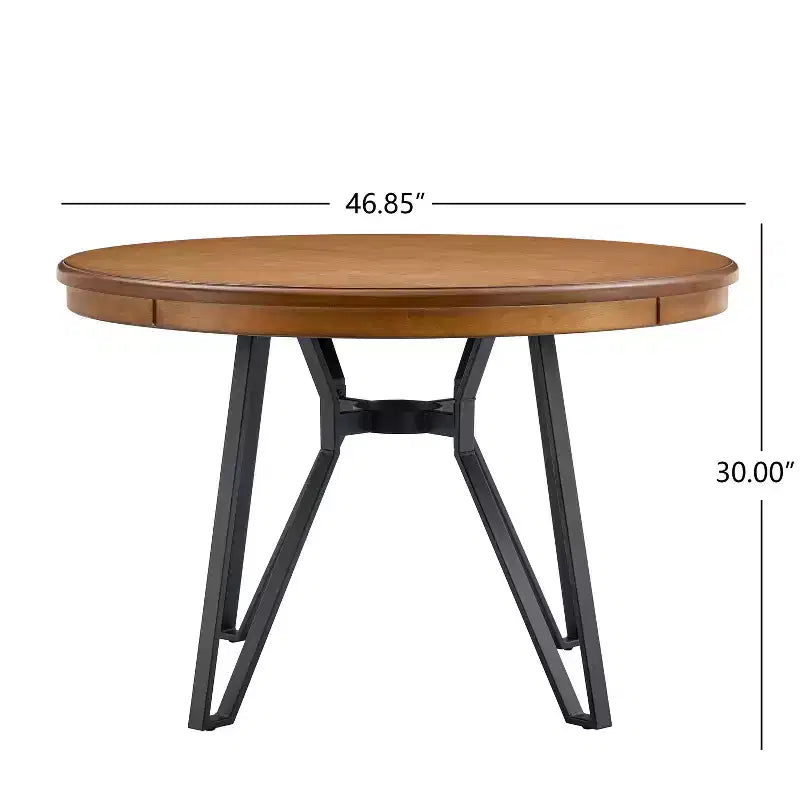 Christopher Knight Home Mesa de comedor redonda Will de 46.85" con tablero y patas de horquilla para 4 personas, fresno claro